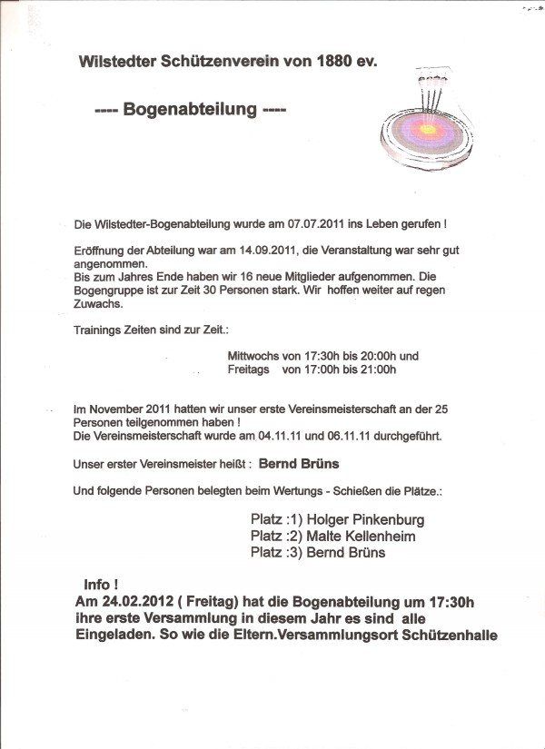 Aktuelles vom Bogensport 2012
