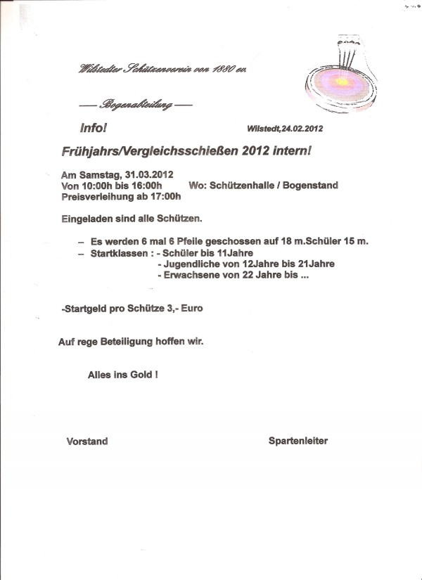 Aktuelles vom Bogensport 2012